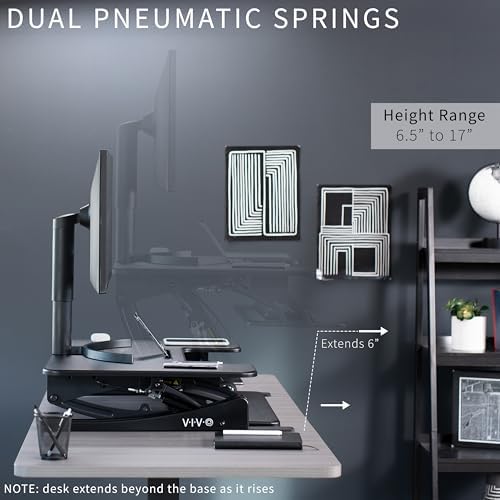 VIVO Black 32 inch Standing Desk Converter, DESK-V000VS - Image 5