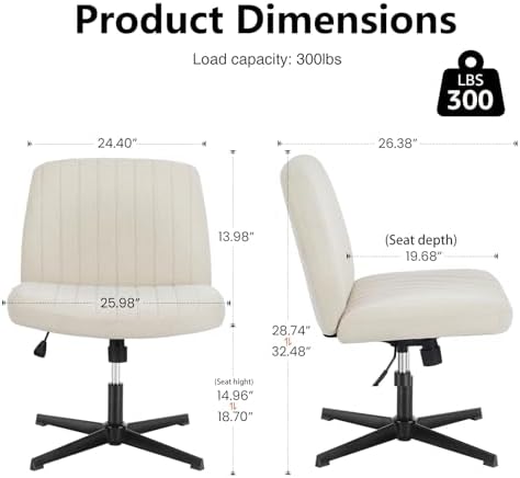 DUMOS Criss Cross Chair, Cross Legged Vanity Chair, Home Office - Image 2