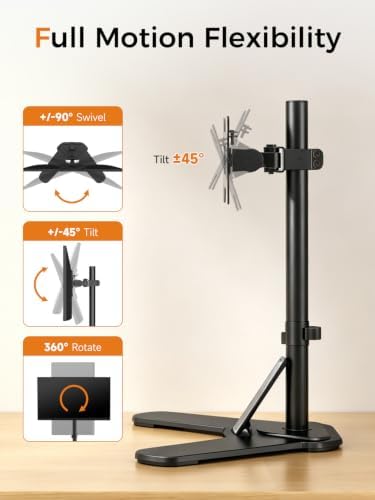 Suptek Single Monitor Mount, Adjustable Monitor Desk Mount for Fully Adjustable Stand 1 / Single Screen up to 32 inches (ML97401SEY) - Image 3