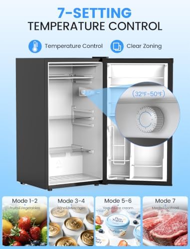 COWSAR 3.1 Cu.ft Mini Dorm Fridge for Bedroom Apartment Office, Black - Image 3