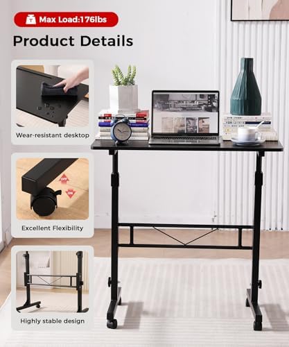 KLSMYHOKI Standing Desk Adjustable Height, Mobile Stand Up Desk with Wheels - Image 5