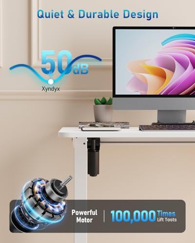 32" Small Rolling Electric Standing Desk Adjustable Height for Home Office - Image 6