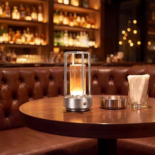 6 Pack Portable Metal Table Lamp LED Rechargeable Cordless Table Light Battery Operated Desk Touch Lamp 3 Color Stepless Dimming Light for Home Outdoor Camp Patio Bar Restaurant (Silver) - Image 7