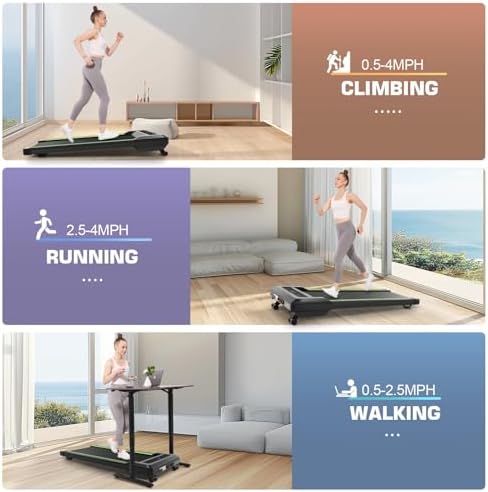 ANCHEER Walking Pads, 2 in 1 Under Desk Treadmill 2.5HP Compact Running Machine with Remote Control, 300lbs Weight Capacity for Home/Gym/Office,Ultra-Quiet, Installation-Free - Image 5