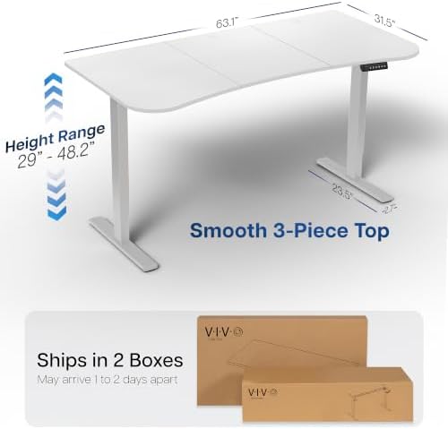 VIVO White 63 x 32 in Standing Desk, DESK-KIT-1G1W - Image 3