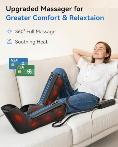 FIT KING Leg Massager with Heat and Compression Therapy – Leg Massage for Circulation, Swollen Leg Pain and Fatigue Relief – Foot Calf Massager Boots – Fathers Day Gift for Dad - Image 2