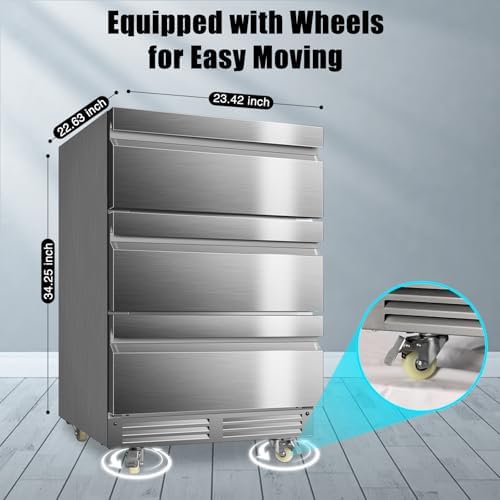 24 Inch Weather Proof Outdoor Three-Drawer Beverage Fridge - Image 3