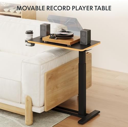 FLEXISPOT H7 28" Pneumatic Height-Adjustable Overbed Table with Wheels - Image 5