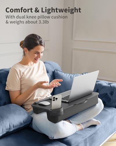 SAIJI Laptop Lap Desk with External Monitor Holder Fits Up to 17" Laptops - Image 7