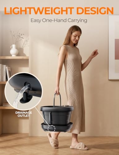 Foot Spa with Heat & Massage, Collapsible Foot Bath with Bubbles - Image 6