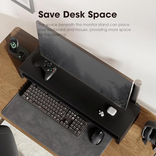 Fenge 31.5 Inch Dual Monitor Stand Riser for Desk, Black - Image 5