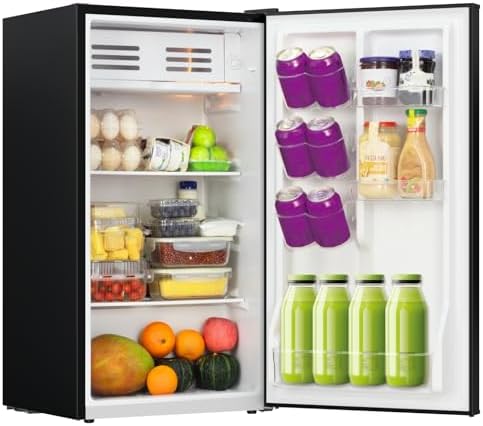 Frigidaire Retro Mini Fridge, Energy Saving, Adjustable Thermostat Control, 3.1 Cu Ft, Black-Rose Gold - Image 4