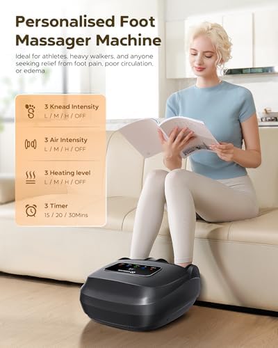 EaseZen Shiatsu Foot Massager Machine with Heat & Remote, 2026 Upgraded Deep Kneading, for Plantar Fasciitis, Neuropathy, FSA Eligible, Birthday Gifts for Women Mom Men Dad, Up to Foot Size 14 - Image 4