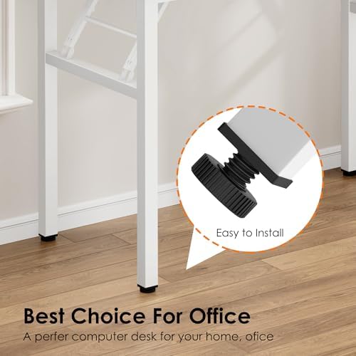 Need Office Computer Desk 35.8 Inch Sturdy Folding Laptop Table Teak - Image 5