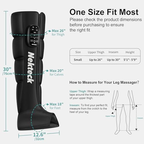 Nekteck Cordless Leg Massager for Circulation & Pain Relief, (1-Pack) Small - Image 6