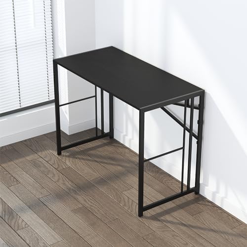 Lutown-Teen Folding Desk 40 inch No Assembly Required, Black - Image 7