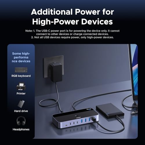 UGREEN 2-in 7-Out USB 3.2 Switch, 10 Gbps Switcher for A or C Computers Sharing All Devices(4 A+3 C) Keyboard Mouse Switch with Type C Converter Adapter,Power Adapter - Image 5
