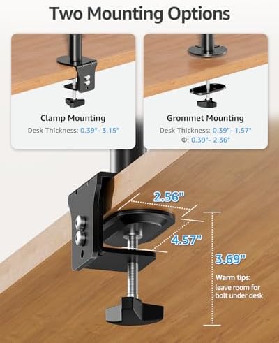 MOUNTUP Quad Monitor Stand, 4 Monitors Desk Mount for 17 to 32 inch Computer Screens, Fully Adjustable Stacked Mount with Tilt Swivel, 4 Heavy Duty Monitor Mount, Holds up to 17.6lbs per Arm - Image 5
