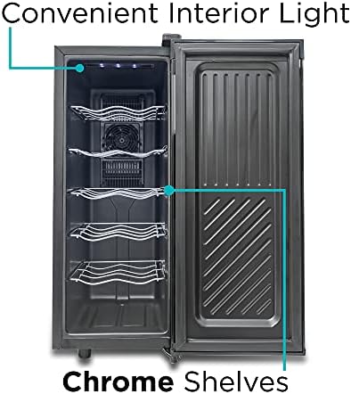BLACK+DECKER 12-Bottle Thermoelectric Wine Chiller, BD60336, Mirrored Door - Image 5