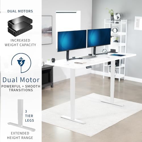VIVO White 83 x 30 in Standing Desk, DESK-KIT-2W8W - Image 4