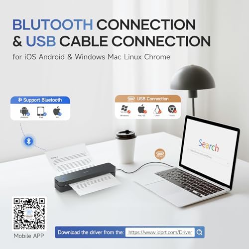 Portable Printer Wireless for Travel, Inkless Bluetooth Thermal Printer - Image 2