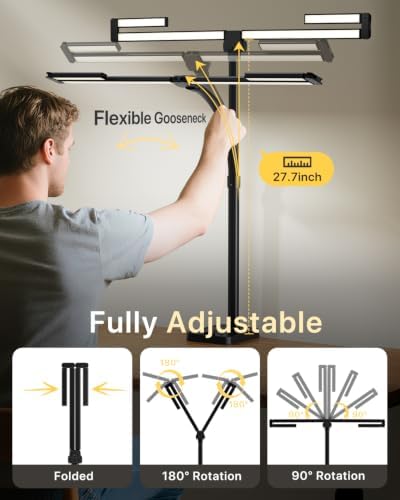 ONEMIX LED Desk Lamp with Base, 42-Inch 4-Panel Light for Dual Monitors - Image 3