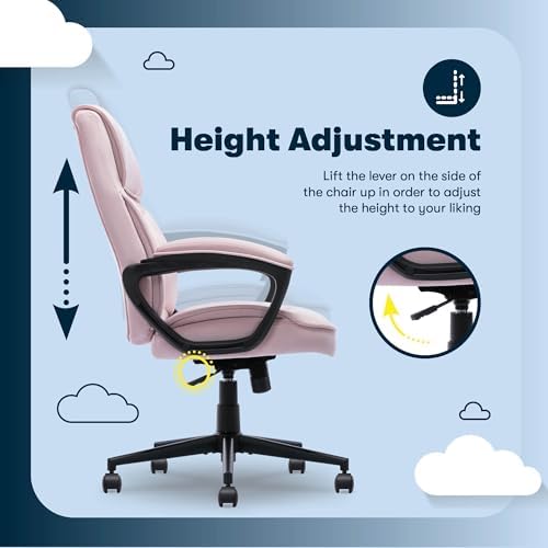 Serta Executive Office Chair with Lumbar Support, Soft Velvet Fabric Chair - Image 6