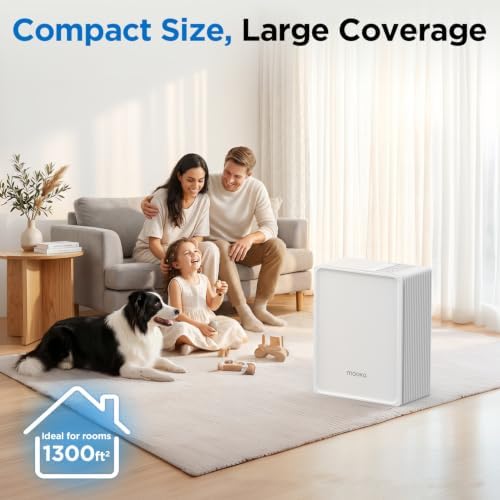 MOOKA Air Purifier for Home Pets Large Room 1300 Ft², Washable Pre-Filter - Image 2