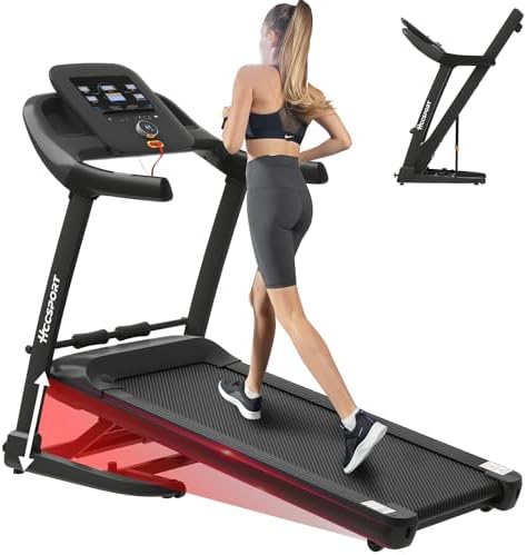 Foldable 4 in 1 Treadmill Walking Pad with Incline Remote Control Compact 3.0HP Under Desk Treadmill for Home Office Fitness 300 lbs Capacity with Handle Bar by HCCSPORT