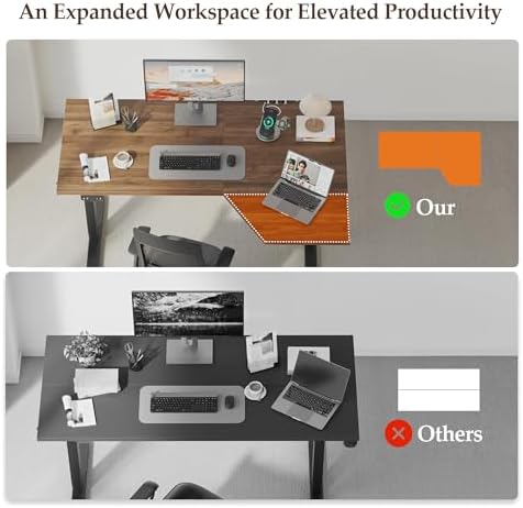 Klicelor L Shaped Standing Desk 63 x 35.4 Inch, Electric Height Adjustable Corner Desk for Home Office Workstation, Ergonomic Sit Stand Computer Table with Memory Controller, Dark Walnut - Image 4