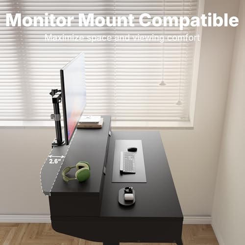 HUANUO 32 x 20 Inch Electric Standing Desk with 4 Drawers, Black - Image 4