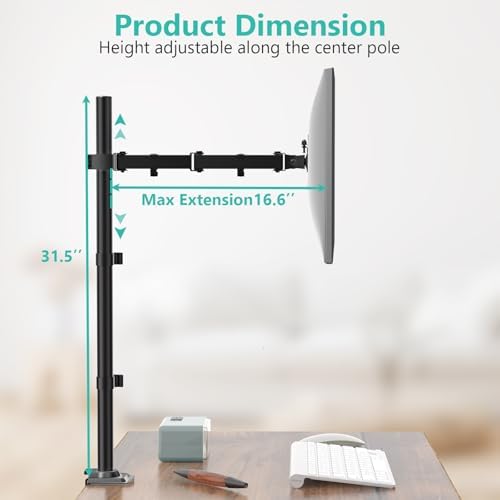 WALI Tall Monitor Arm Mount for Desk for 13-34 inch Screens, 22 lbs per Arm - Image 4