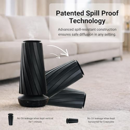Black Pearl Smart Aroma Machine with Timer - Waterless Fragrance Oil Diffuser 100ml, Bluetooth and Manual Control, Whisper Quiet Operation, Rechargeable for Home, Office, Spa, and Hotel - Image 6