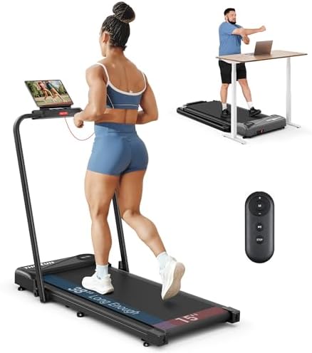 THERUN Walking Pad with Handle Bar, 2 in 1 Under Desk Portable Treadmill by THERUNFITNESS