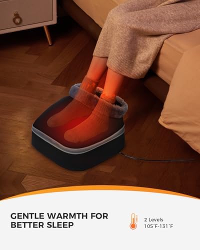 CooCoCo Shiatsu Foot Massager with Heat, Birthday Gifts for Women, Feet Massager for Plantar Fasciitis, Neuropathy, Foot Warmer for Circulation and Pain Relief, Feet Heater Under Desk - Image 3