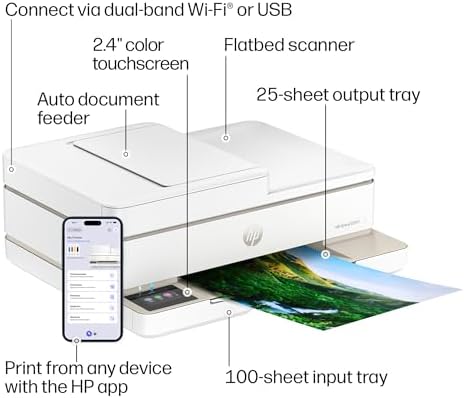 HP Envy 6555 Wireless All-in-One Color Inkjet Printer, Print, Scan, Copy, Duplex Printing Best-for-Home, 3 Month Trial of Instant Ink Included, AI-Capable (C2XR6A) Portobello - Image 5
