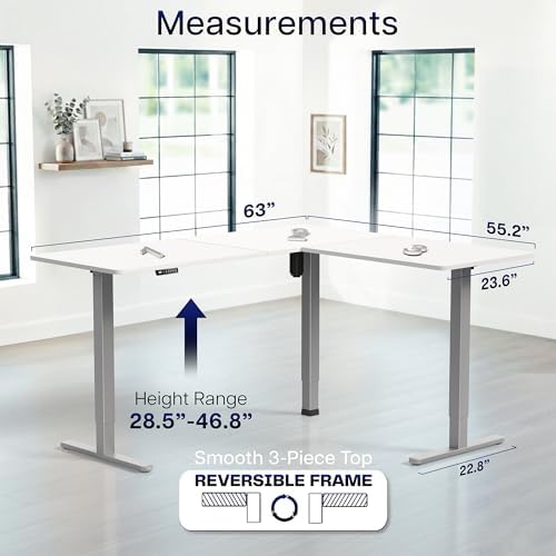VIVO White 63 x 55 in Corner Standing Desk, DESK-E3CTGW - Image 5
