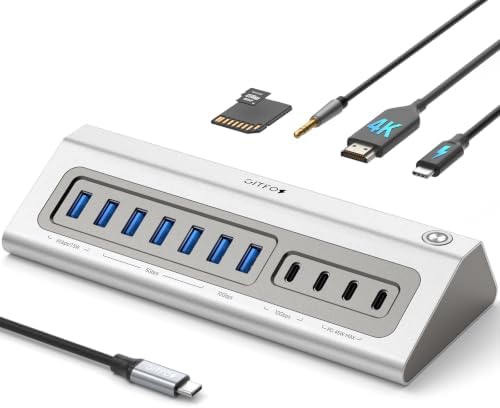 Gitfos Powered USB Hub, 18 in 1 USB C Hub with 4K HDMI, 10Gbps, PD 100W by Agoodpartnerforyourofficeandlife