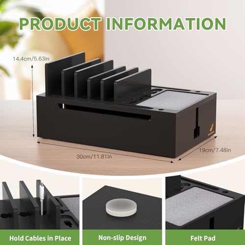 Pezin & Hulin Bamboo Charging Station for Multiple Devices -Black - Image 2