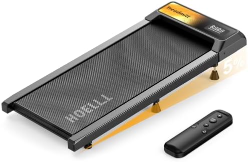HOELLL Walking Treadmill Pad with 5% Adjustable Incline and APP Sync, Small Compact Under Desk Treadmills for Home and Office with Remote Control and LED Display, 2.5HP by HOELLL