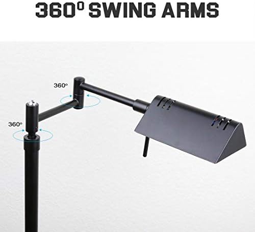 O'Bright Brook Adjustable Dimmable LED Pharmacy Floor Lamp, Black - Image 5