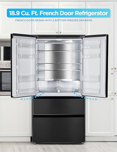 Commercial Cool 18.9 Cu. Ft. French Door Refrigerator, CCRF1890KB, Black - Image 5