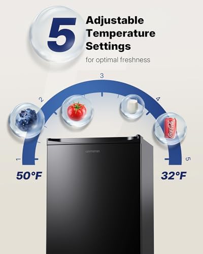 Upstreman 3.2 Cu.Ft Mini Fridge with Freezer, Black-BR321 - Image 3