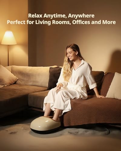 Foot Massager with Heat, 3D Shiatsu Deep Kneading & Rolling, Air Compression with Remote Control for Neuropathy, Plantar Fasciitis & Foot Pain Relief, Long‑Standing & Fitness for Men, Women & Seniors - Image 6