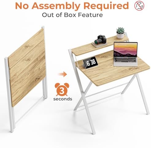 GreenForest Folding Desk No Assembly, Sturdy Computer Desk for Small Spaces - Image 4