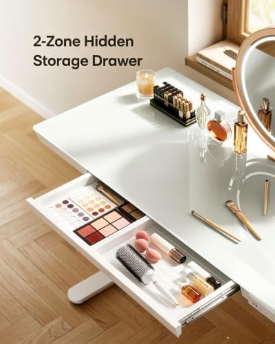 Marsail Glass Standing Desk, 55 x 28 Inch Electric Standing Desk,White - Image 6