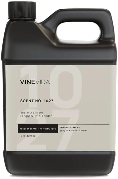 VINEVIDA Scent NO. 1027 Fragrance Oil for Cold Air Diffusers - 32oz (2lbs) - Inspired by: Langham Hotel London Hotel Scents for Home - Diffuser Oil by VINEVIDA