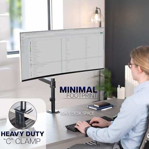 VIVO Heavy Duty Articulating Single Pneumatic Spring Arm Desk Mount Stand, Fits 17 to 40 inch Standard Screens or Ultrawides up to 26.4 lbs with Maximum VESA 100x100mm, STAND-V101H - Image 6