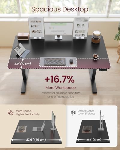 VASAGLE Electric Standing Desk, Height Adjustable, 55.1 x 27.6 Inches - Image 4