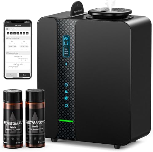 Ziweo Waterless Essential Oil Diffuser, 3500 Sq Ft HVAC Smart Scent Diffuser for Whole House, Commercial Scent Machine, Cold Air Diffuser with Bluetooth App, Metal Body for Hotel, Office & Large Room by ZiweoWaterlessEssentialOilDiffuser